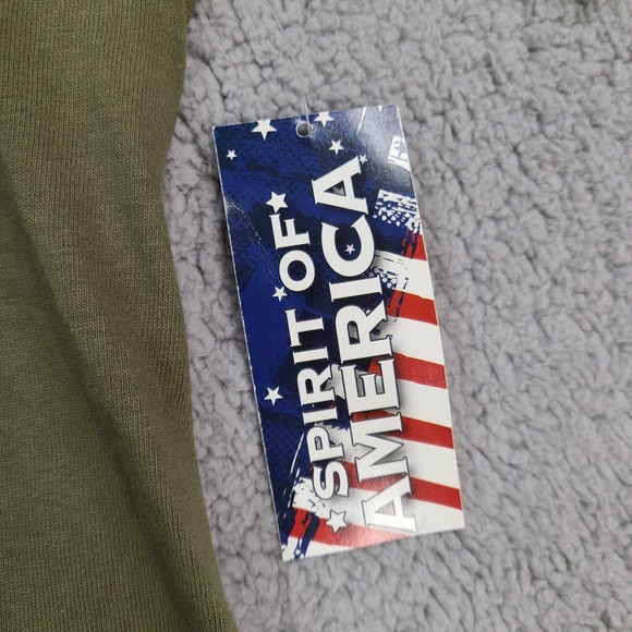 Spirit Of America T-Shirt Adult‎ Large Green Military Tank Camo Red White Blue - Picture 3 of 11